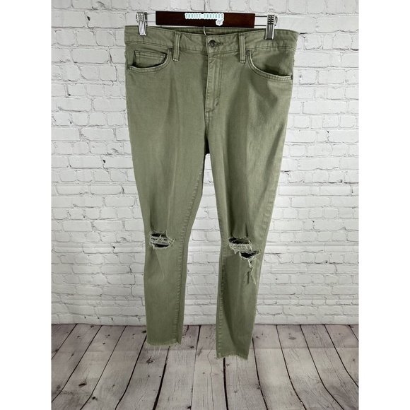 Joe's Jeans Denim - Joe's Jeans Military Green Distressed Skinny Ankle Mid Rise Jeans Pants (30x28)